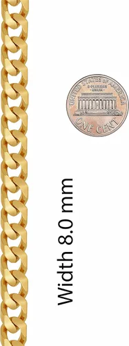 Vista 5 de LIFETIME JEWELRY Collares de cadena de eslabones cubanos de 0.315in para mujeres y hombres, chapados en oro de 24 quilates, Chapado en oro, No es