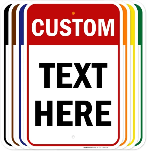Vista 22 de Cartel personalizado, cartel personalizado para negocios, uso en interiores/exteriores. 7x10 pulgadas, aluminio 0.040 libre de óxido, resistente a