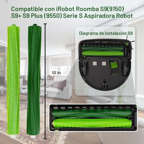 Vista 3 de Piezas de repuesto de cepillos de rodillo multisuperficie duales para Paquete de 2