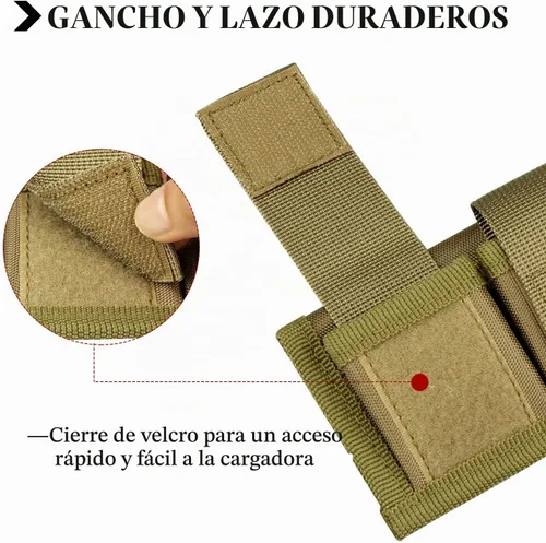 Vista 3 de Kosibate Estuche para Cinturón Speedloader de Nylon Táctico, Doble Cargador de Cinturón de Ajuste Universal .357 .44 La mayoría de .38 a .45 Colt