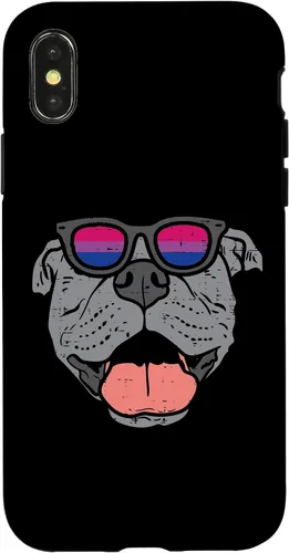 Vista 4 de Funda para iPhone 14 Pitbull Dog LGBTQ Bisexual Flag Gay Pride Ally Bi Dog Lover