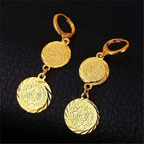 Vista 4 de WELRDFG WADSNHY gold coin jewelry wedding woman jewelry set 18K gold plated jewelry set coin necklace bracelet earring set