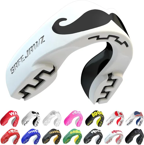 Vista 20 de SAFEJAWZ American Flag Mouth Guard, Youth Dual Layer Mouthguard with Case Bandera estadounidense