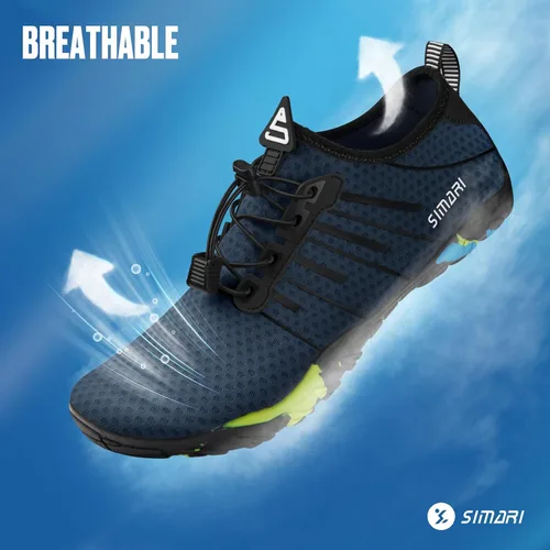 Vista 4 de Simari Zapatos de agua para mujer, hombre, natación, playa, piscina, deportes acuáticos, secado rápido, estilo descalzo, buceo, surf y caminar