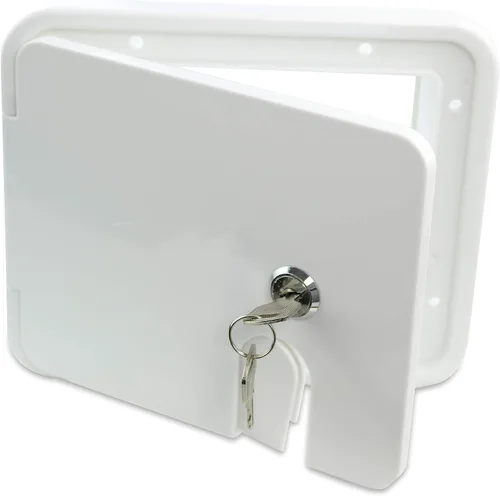 Vista 6 de Escotilla de acceso eléctrico para cable de alimentación de autocaravana, cámper, remolque (Negro-1802MB)