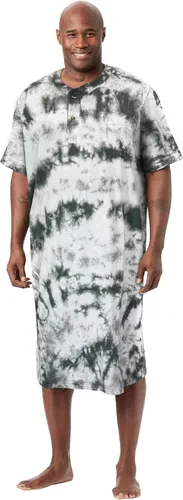 Vista 8 de KingSize Camisón Henley de manga corta para hombre grande y alto Gris Caliente Carbón