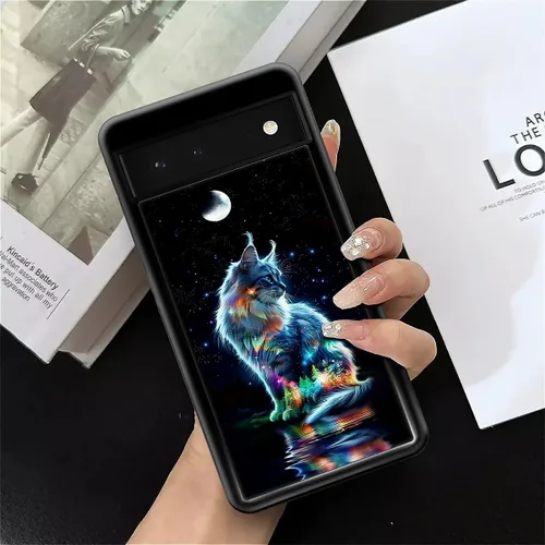 Vista 1771 de Compatible con Google Pixel 4A 5G Mobile Case Creative Acrylic Panel trasero Silicona Protección Grip especialmente diseñado para Google Pixel 4A 5G