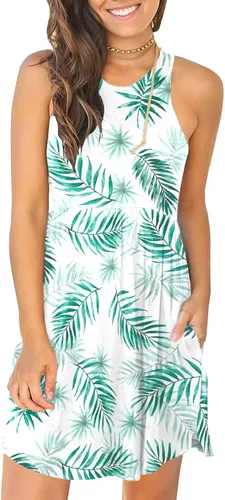 Vista 6 de HiMONE Vestidos de Vacaciones para Mujeres 2025 Vestido de Verano Vestidos Casuales de Verano para Mujeres Vestidos Casuales de Playa Petite Azul