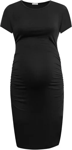 Vista 2 de Smallshow - Vestido de maternidad de manga corta y fruncido para mujer