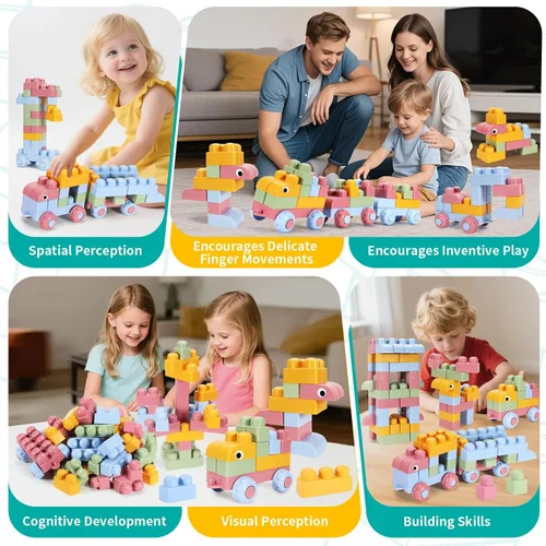 Vista 3 de Mega bloques para niños pequeños de 1 a 3 bloques de construcción grandes