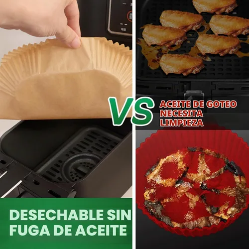 Vista 3 de 260 hojas de papel pergamino desechables para freidora de aire para Ninja Crispi