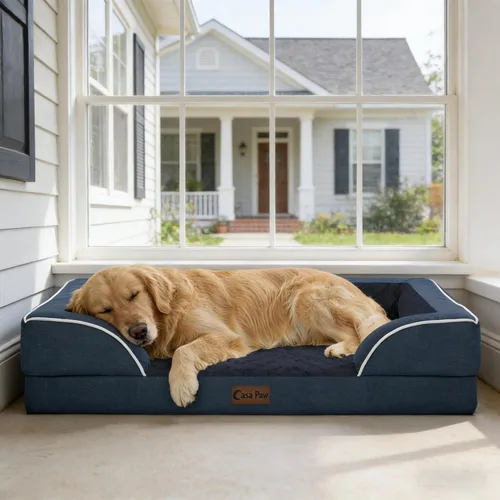 Vista 19 de Camas ortopédicas para perros grandes, cama de espuma viscoelástica impermeable para mascotas grandes con lados 89x56 cm, sofá para perros grandes