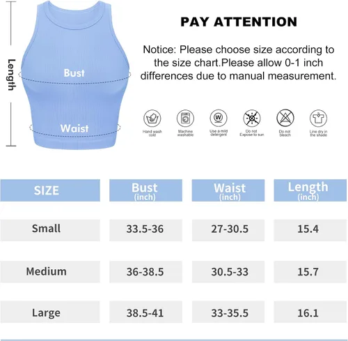 Vista 7 de OLCHEE Paquete de 3 camisetas cortas sin mangas para mujer, básicas, sin costuras, acanaladas, cuello alto, espalda cruzada, camiseta