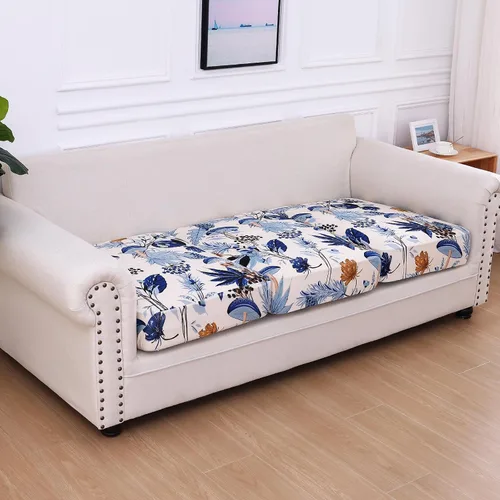Vista 129 de hyha Fundas de cojín de sofá estampadas, fundas de sofá florales lavables para sofás con 2 cojines, fundas de cojín de patrón elástico para muebles