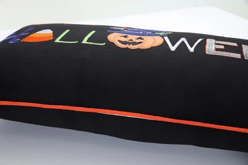 Vista 3 de Pillow Perfect Almohada lumbar de Halloween para interiores, 11.5 x 23 pulgadas, color negro