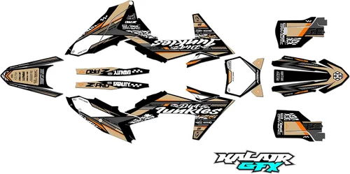 Vista 7 de Kit de gráficos para KTM Enduro de 2 tiempos 125XC, 250XC y 300XC (2023) Rugged Series Cyan 16 Mil - Adhesivo de motocicleta Dirt Pit Bike