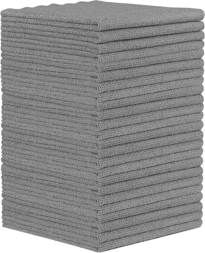 Vista 23 de Orighty - Paño de limpieza de microfibra, paquete de 24, trapos de limpieza negros de 12 x 11 pulgadas Microfiber Towels for Cars, Highly