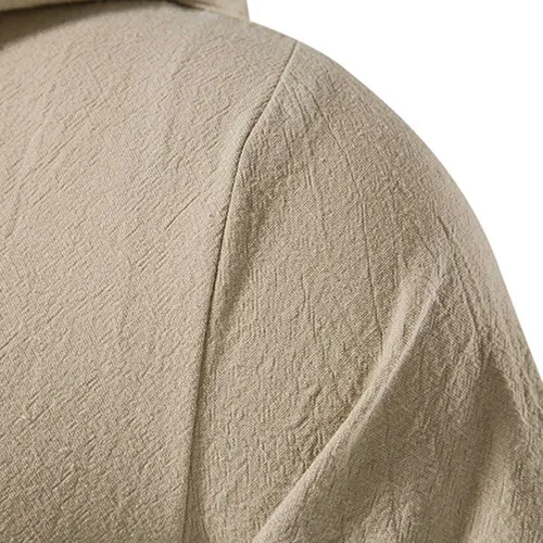 Vista 5 de Estilo étnico Tops de Verano para Hombre sólido Camisa de Manga Corta con Cuello en V Blusa Camiseta Deportiva