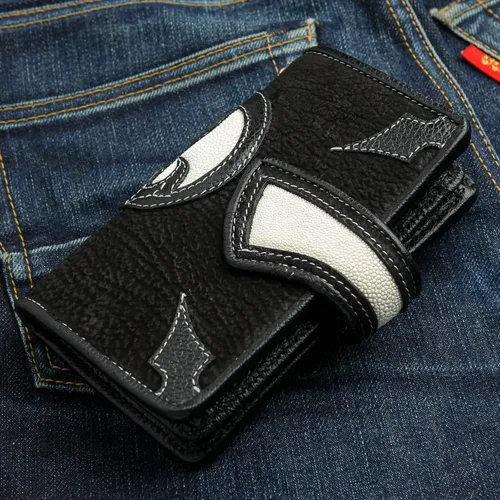 Vista 3 de Cartera de cuero genuino para motocicleta
