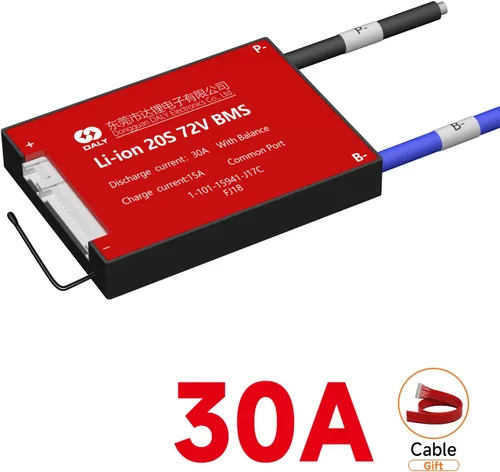 Vista 2 de DALY BMS 72V Li-ion 20S 30A Tablero de protección con cable de equilibrio de puerto común para panel solar autoconstruido, sistema de suministro