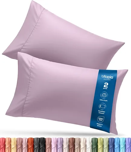 Vista 27 de Utopia Bedding - Juego de 2 fundas de almohada tamaño estándar, con cierre de sobre, tela de microfibra cepillada suave, resistentes al encogimiento