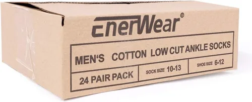 Vista 6 de EnerWear - Calcetines tobilleros unisex Coolmax de algodón de corte bajo 24P10P