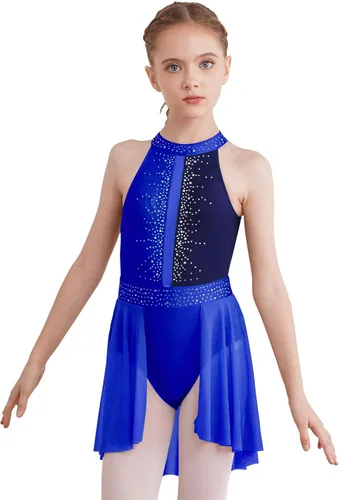 Vista 41 de CHICTRY Kids Girls Sparkly Rhinestone Ballet Gymnastics Leotards Modern Lyrical Dance Costume