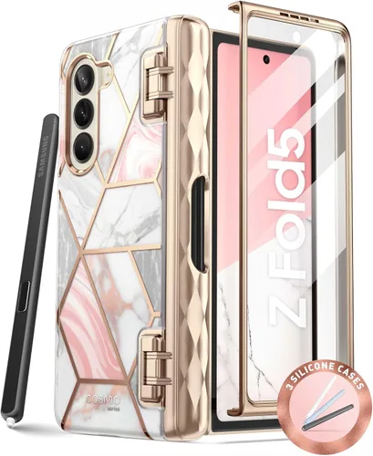 Vista 11 de i-Blason Cosmo - Funda para Samsung Galaxy Z Fold 5 con soporte para bolígrafo, protector de pantalla integrado, protección de bisagra, 3 fundas