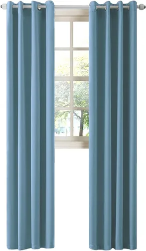 Vista 144 de LA PALMA Cortinas opacas con aislamiento térmico y ojales, para sala de estar, dormitorio, paquete de 2 paneles