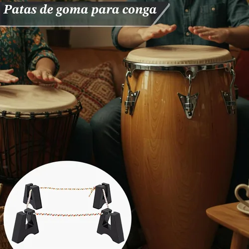 Vista 5 de Boao Juego de 2 soportes de goma para patas de tambor para accesorios Conga