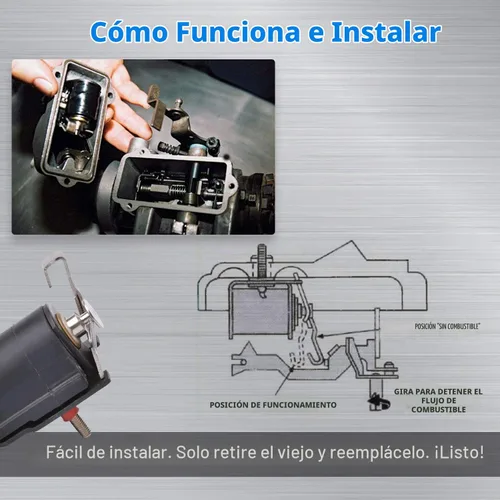 Vista 5 de MaySpare Solenoide de Corte de Combustible 26214 para Bomba de Inyección Stanadyne Roosa Master 6.2 6.9 7.3 5.7 6.5 Compatible con John Deere