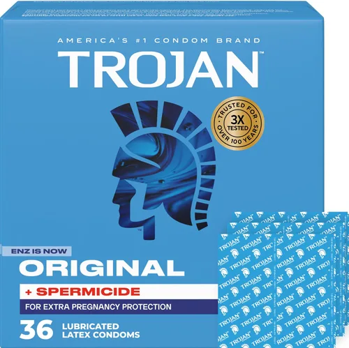 Vista 25 de Trojan Bareskin - Preservativos finos, paquete variado Everythin, condón de látex lubricado, 10