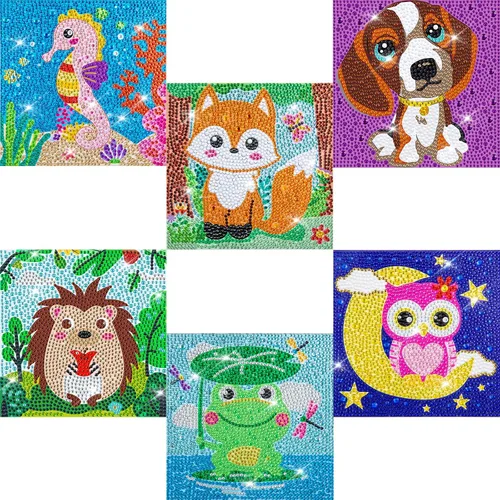 Vista 19 de Labeol Kits de arte de diamantes para niños, manualidades para niñas de 6 a 8 a 10 a 12 años, fáciles de hacer tú mismo, creativas calcomanías