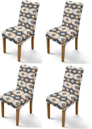 Vista 35 de Rnyleeg Juego de 1 fundas para sillas étnicas para sala de estar, sin brazos, estampado tribal azteca, elásticas, fundas protectoras para sillas