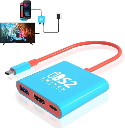 Vista 7 de Switch Dock para estación de acoplamiento Nintendo Switch, adaptador portátil de Nintendo TV compatible con Steam Deck/Switch OLED/interruptor