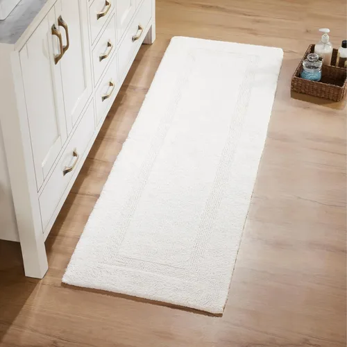 Vista 539 de Better Trends - Juego de 2 alfombras de baño 100% algodón, extra suaves, con borlas, de 17" x 24", alfombra de baño superabsorbente y reversible