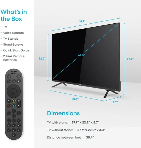 Vista 2 de Element E550AE43CG 43 pulgadas Class Revolution Series 4K UHD HDR LED Smart Xumo TV