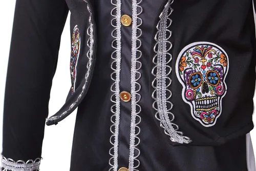 Vista 3 de yolsun Vestido de Día de Muertos Mexicano para Niños, Vestido de Mariachi
