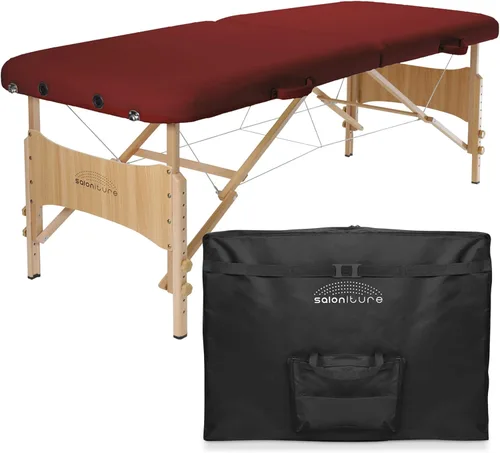 Vista 8 de Saloniture Mesa de masaje plegable portátil básica - Negro