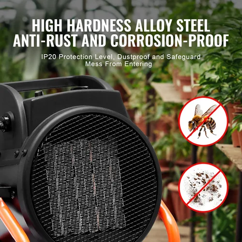 Vista 3 de VEVOR Calentador de invernadero, 1500 W PTC, calentamiento rápido con protección contra sobrecalentamiento, ventilador de tienda de cultivo pequeño