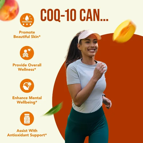 Vista 5 de Coenzima Q10 200 mg CoQ10 Suplemento -Una vez al día CoQ10 200mg Cápsulas en polvo para la salud del corazón, antioxidantes y apoyo energético, sin