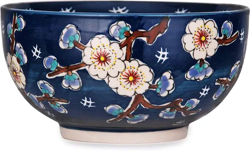 Vista 6 de Happy Sales HSKM-CHRYB8, juego de tazón para ramen, fideos de arroz estilo vintage japonés Kamameshi con tapa de bambú, esterilla, palillos