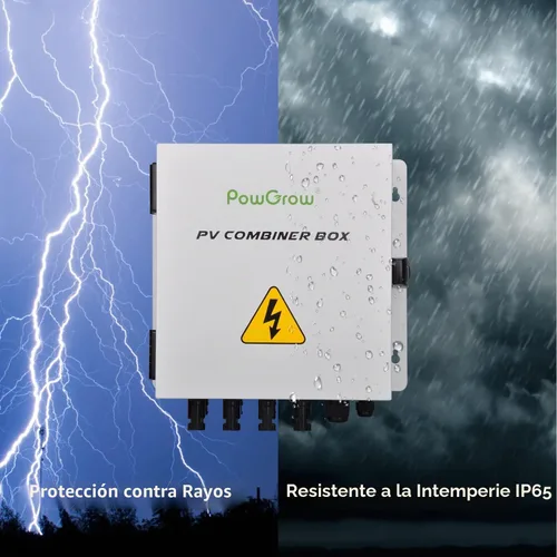 Vista 4 de Caja combinadora fotovoltaica de 4 cuerdas con fusible de corriente nominal de 15 A, caja de metal Surge Protective Device and 50A Air Circuit