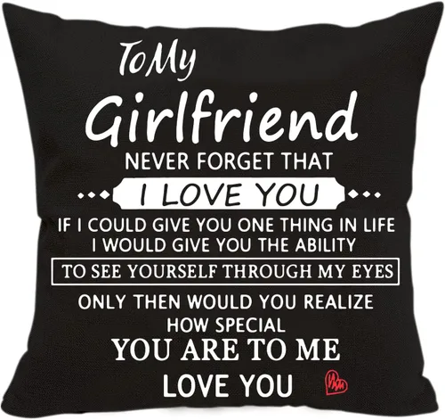 Vista 11 de Funda de almohada decorativa Anrkets con impresión a dos caras para amantes "Abraza esta almohada hasta que puedas abrazarme", de lino y algodón