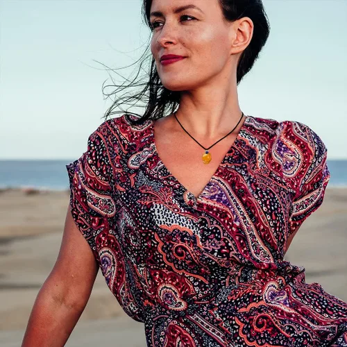 Vista 5 de Collar con colgante de zorro de piedra gema para mujeres y hombres