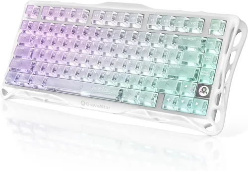 Vista 11 de GravaStar Mercury K1 Lite 75% Gaming Keyboard, 2.4GHz/BT/Wired Tri-Mode Wireless Keyboard, Gasket Hot Swappable Mechanical Keyboard, Pre-lubed