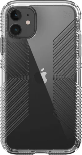 Vista 7 de Speck Funda transparente para iPhone 11, protección contra caídas, antiamarilleo, antidecoloración, delgada, transparente, absorbente de golpes