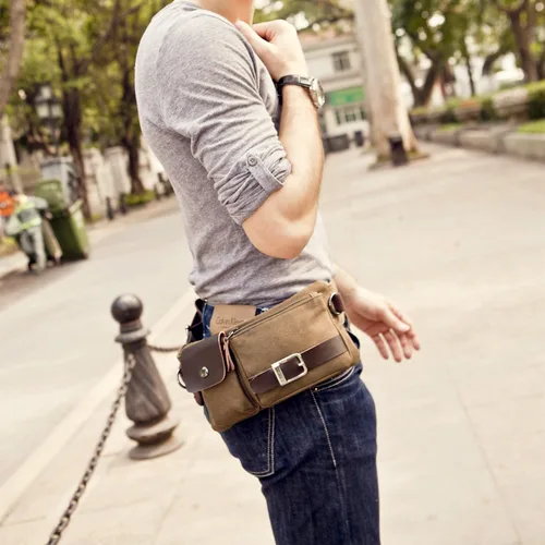 Vista 7 de BAOSHA YB-01 Bolso de la cintura de los hombres de la vendimia Deportes Riñonera Bolsa de Seguridad de Dinero de la Cintura de la Bolsa