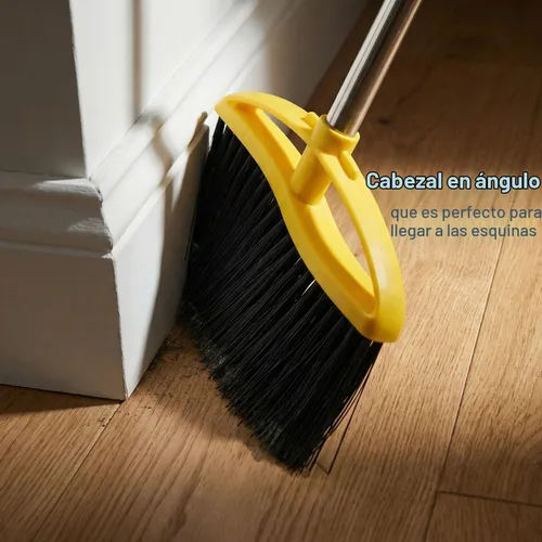 Vista 7 de Escoba de cerdas suaves para interiores, escoba angular con mango largo, escobas de barrido suave para pisos, escoba de cocina Soft bristles