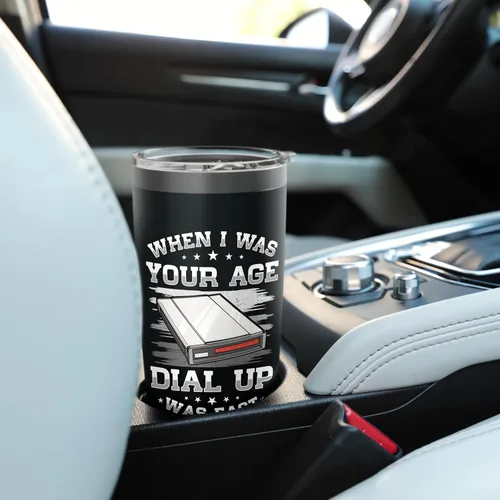 Vista 6 de 90s Nostalgia Retro 90s Dial Up Internet Vintage Stainless Steel Insulated Tumbler